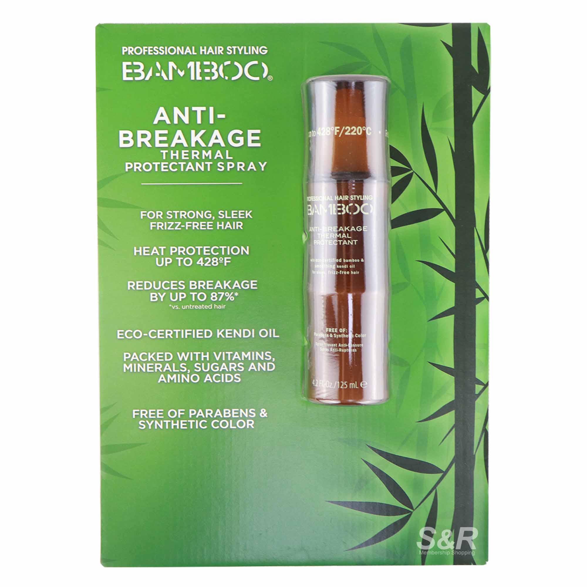 Professional Hair Styling Bamboo Thermal Protectant Spray 125mL Professional Hair Styling Bamboo Thermal Protectant Spray 125mL